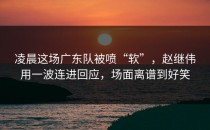 凌晨这场广东队被喷“软”，赵继伟用一波连进回应，场面离谱到好笑