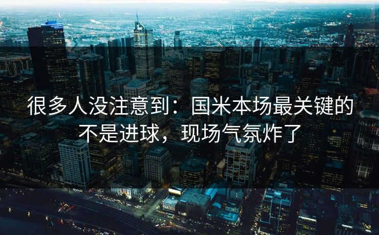 很多人没注意到：国米本场最关键的不是进球，现场气氛炸了  第1张