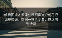 细看回放才发现：世预赛这记判罚把比赛带偏，数据一摆全明白，球迷喊到沙哑
