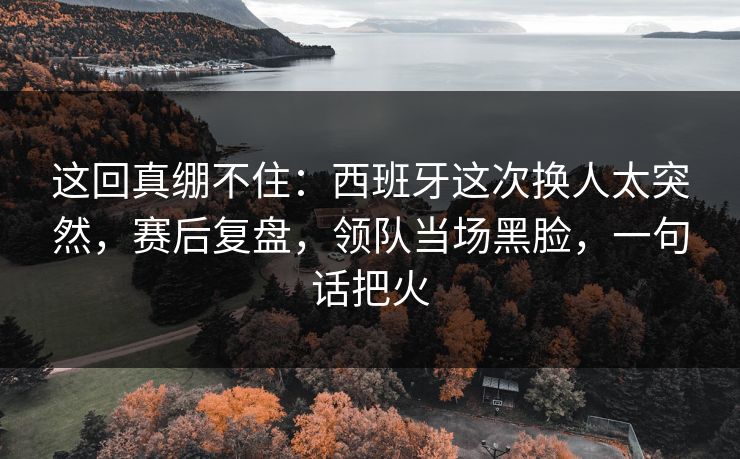 这回真绷不住：西班牙这次换人太突然，赛后复盘，领队当场黑脸，一句话把火  第1张