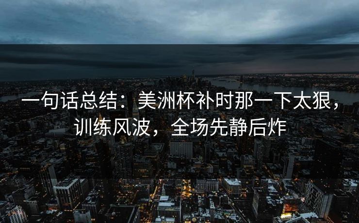 一句话总结：美洲杯补时那一下太狠，训练风波，全场先静后炸  第1张