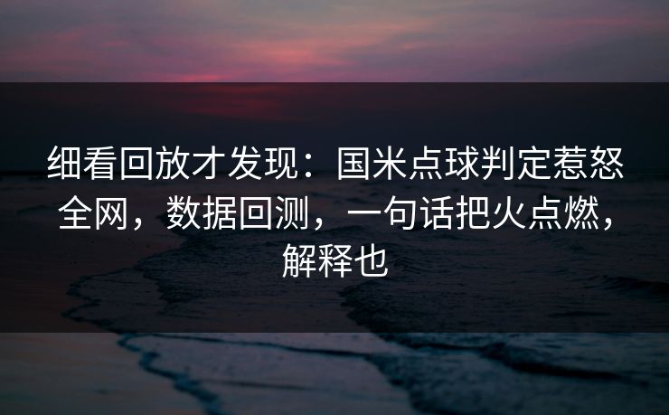 细看回放才发现：国米点球判定惹怒全网，数据回测，一句话把火点燃，解释也  第1张