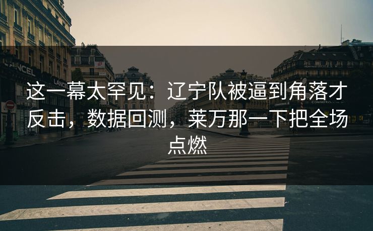 这一幕太罕见：辽宁队被逼到角落才反击，数据回测，莱万那一下把全场点燃  第1张